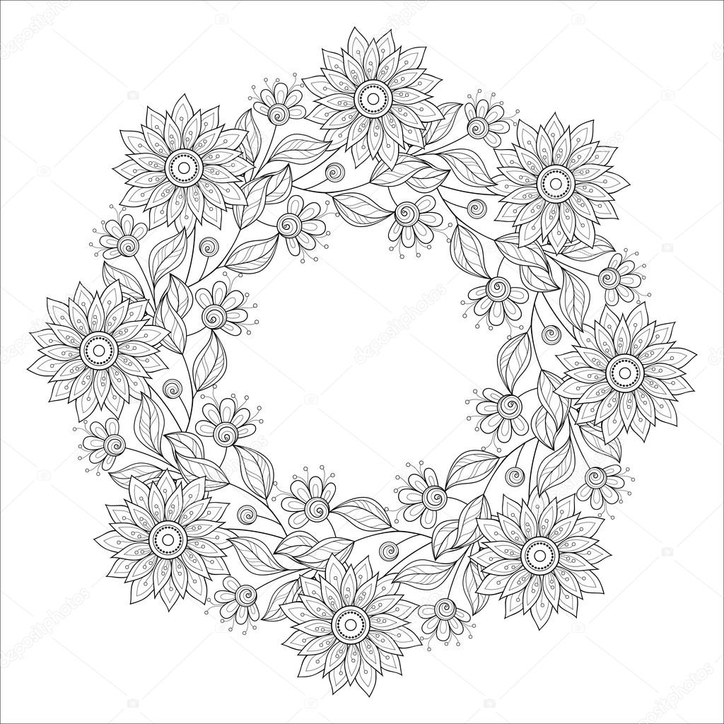 Abstracte Zwart Wit Bloemen Achtergrond Vectorafbeelding Door C Krivoruchko Vectorstock 93199616