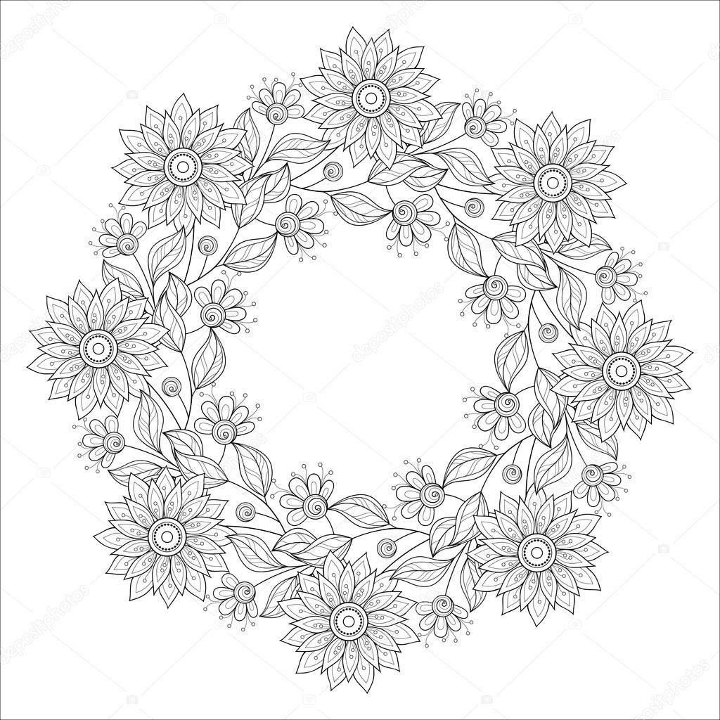 Abstract Monochrome Floral Background