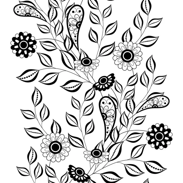 Modèle floral monochrome abstrait — Image vectorielle