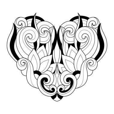 Dekoratif tek renkli soyut kalp