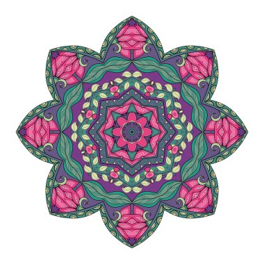 Güzel Deco renkli kontur Mandala