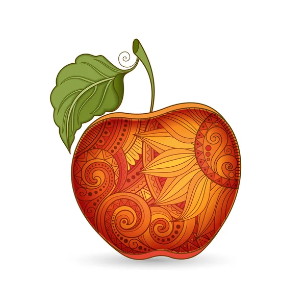 Gekleurde Contour Apple — Stockvector