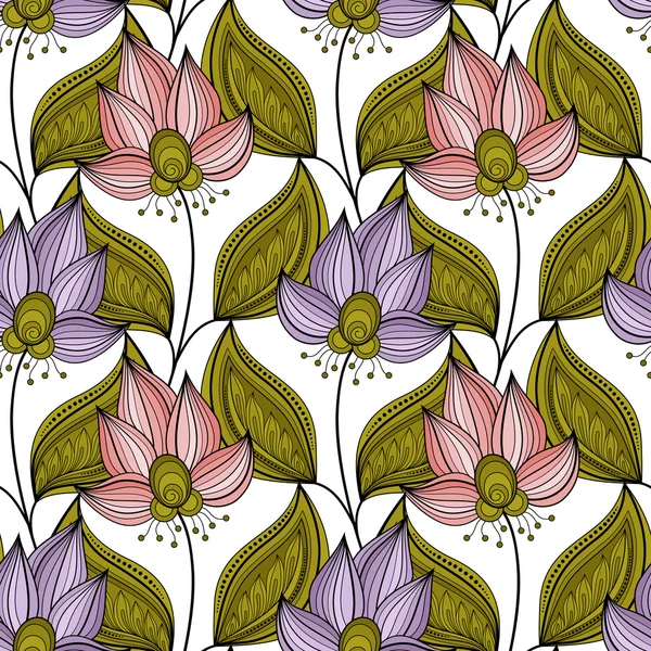 Patrón floral sin costura abstracto — Vector de stock