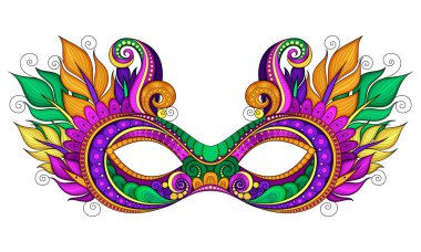 Süslü Mardi Gras karnaval maskesi