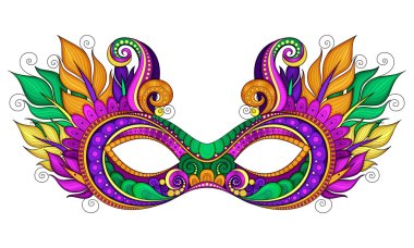Ornate Mardi Gras Carnival Mask clipart