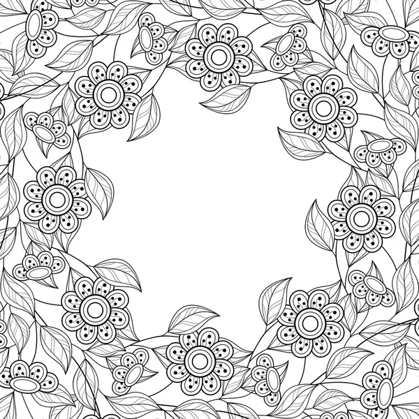 抽象的单色花卉背景 — 图库矢量图片