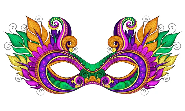 Máscara de Carnaval de Mardi Gras adornada — Vector de stock