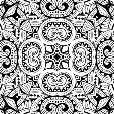 Soyut siyah ve beyaz kabile desen