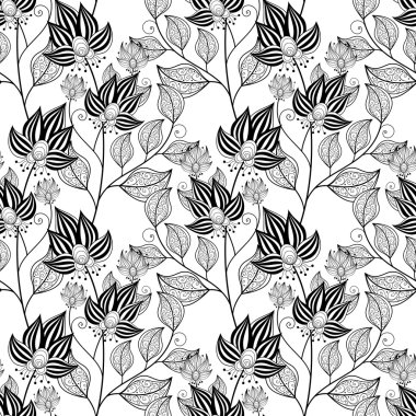 Kusursuz tek renkli çiçekli desen.