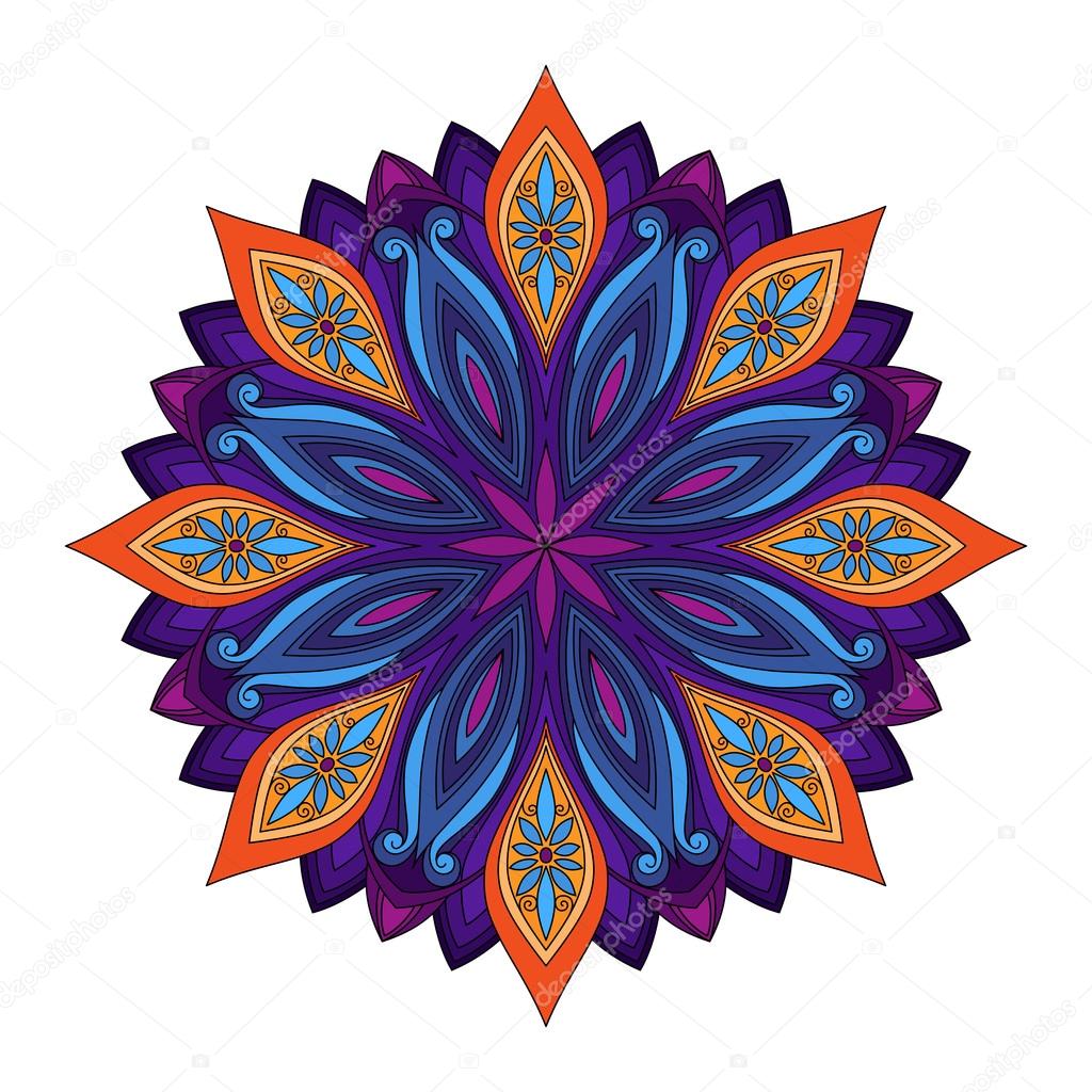 Colored contour Mandala