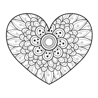 Dekoratif tek renkli çiçek kalp