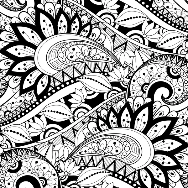 Monochrome Floral Pattern — Stock Vector