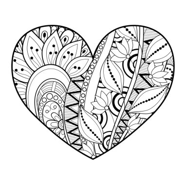 Dekoratif tek renkli çiçek kalp