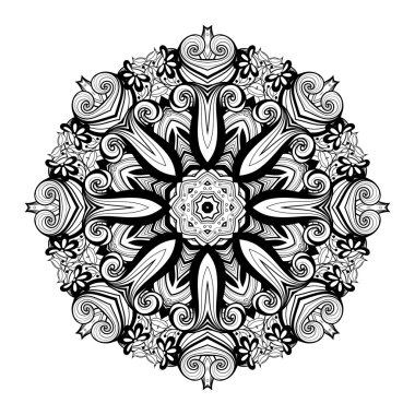 Güzel Deco tek renkli kontur Mandala