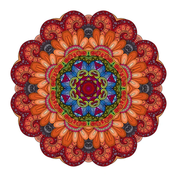 Deco-färgad kontur Mandala — Stock vektor