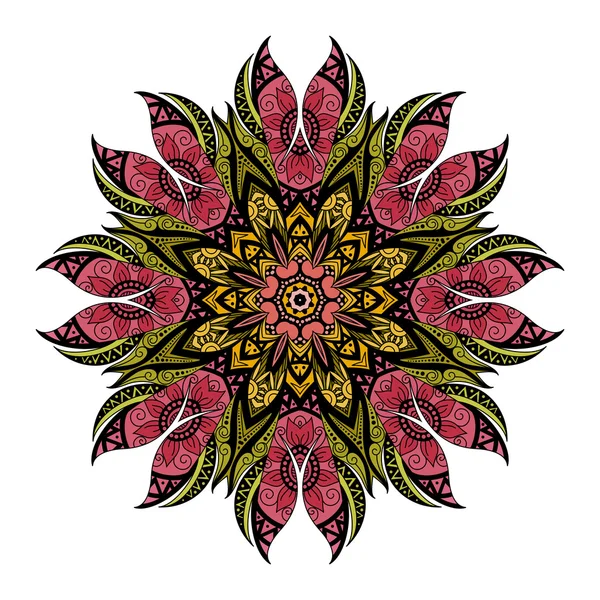 Déco contour coloré Mandala — Image vectorielle