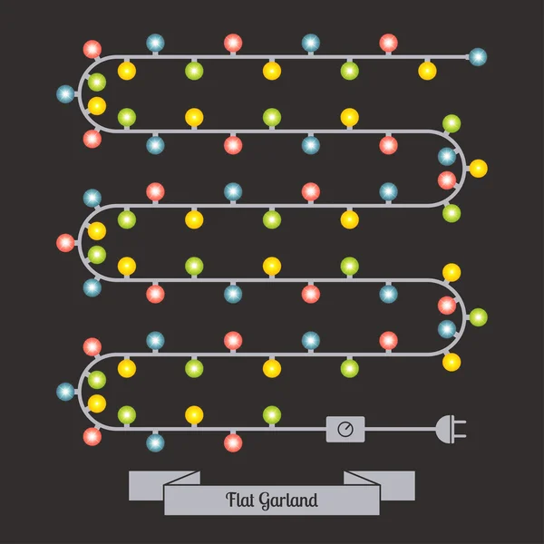 Flache Lichterkette — Stockvektor