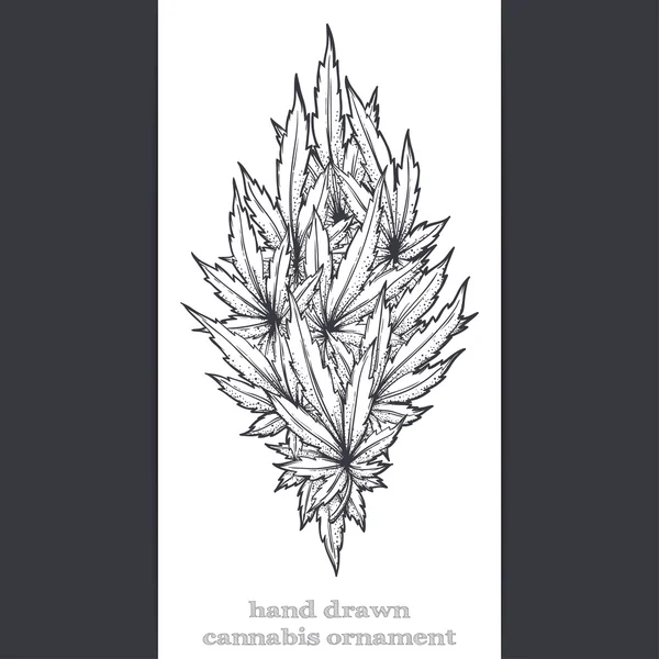 Abstract Ornament of Cannabis Black