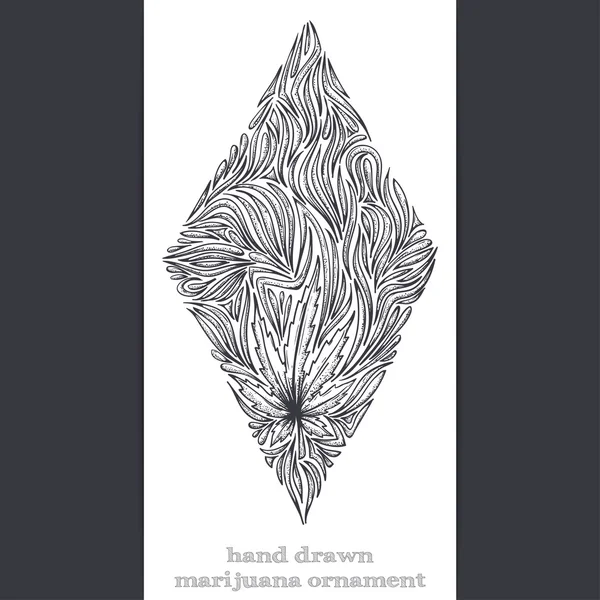 Abstract Ornament of Marijuana Black