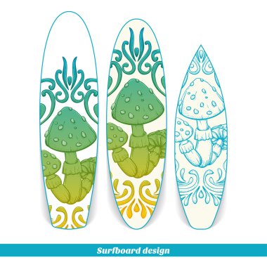Surfboard Design Abstract Mushroom One