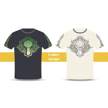Tshirt Design Abstract Mushroom