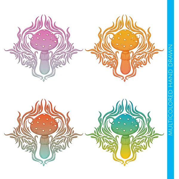 Champignon Résumé Multicolore — Image vectorielle