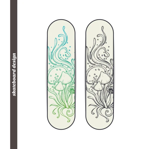 Skateboard Design Abstract Mushroom Four — ストックベクタ