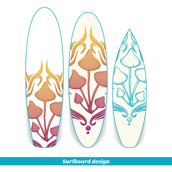 Surfboard Design Abstract Mushroom Four — Stock vektor