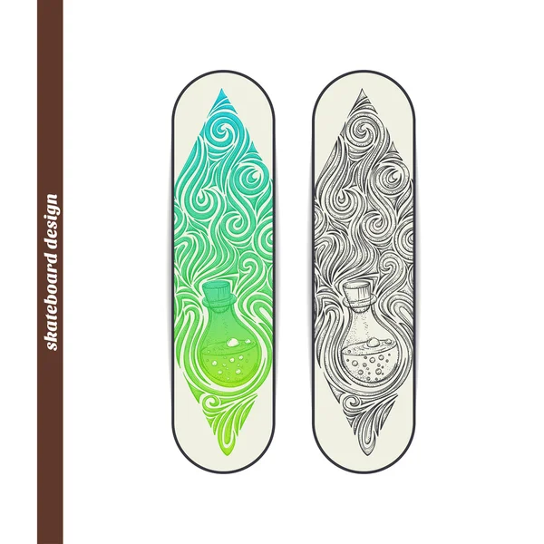 Design de skate garrafa alquímica —  Vetores de Stock