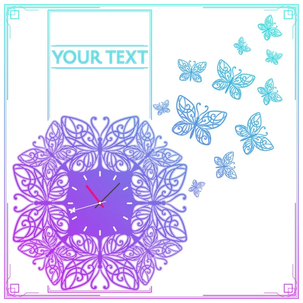 Perhonen kello värillinen — vektorikuva