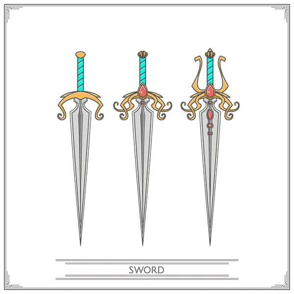 Espinhoso fantasia espada — Vetor de Stock
