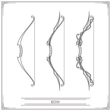 Fantasy Bow Lineart clipart