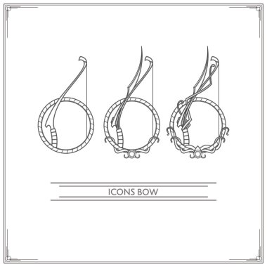 Icons Fantasy Bow Lineart clipart