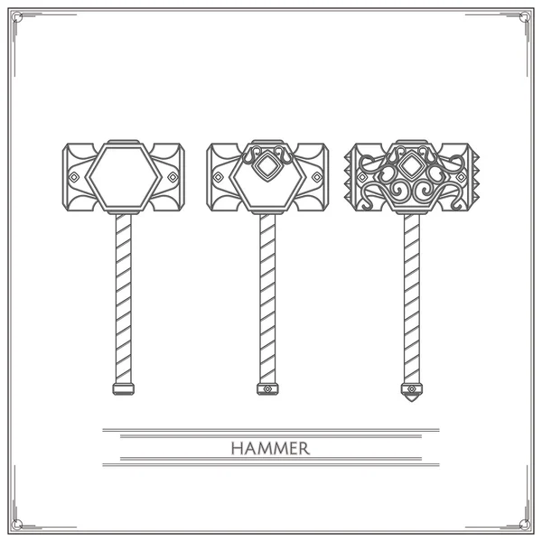 Fantezi çekiç Lineart