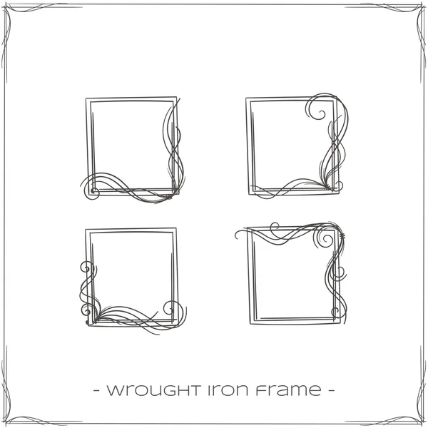 Smeedijzer Frame vijf — Stockvector