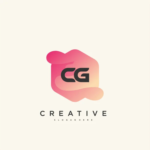 Initial Letter Logo Pictogram Ontwerp Template Elementen Met Golf Kleurrijke — Stockvector