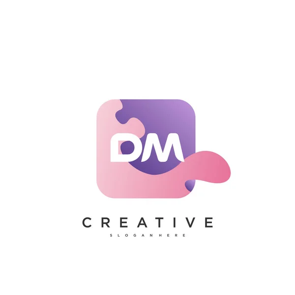 Eerste Letter Logo Pictogram Ontwerp Template Elementen Met Golf Kleurrijke — Stockvector