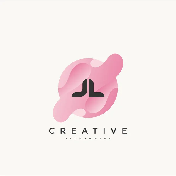 Eerste Letter Kleurrijk Logo Pictogram Ontwerp Template Elementen Vector Art — Stockvector