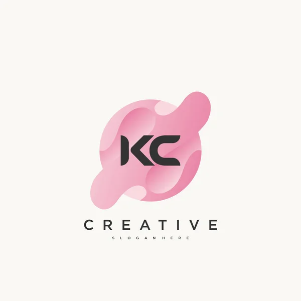 Initial Letter Kleurrijk Logo Pictogram Ontwerp Template Elementen Vector Art — Stockvector