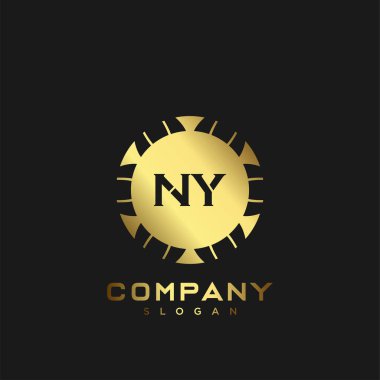 New York Premium harflerinin baş harflerinin logosu. Minimalist sembol vektör tasarımı. Lüks logosu.