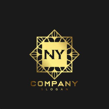 New York Premium harflerinin baş harflerinin logosu. Minimalist sembol vektör tasarımı. Lüks logosu.