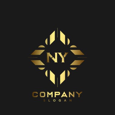 New York Premium harflerinin baş harflerinin logosu. Minimalist sembol vektör tasarımı. Lüks logosu.