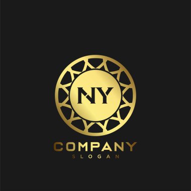 New York Premium harflerinin baş harflerinin logosu. Minimalist sembol vektör tasarımı. Lüks logosu.