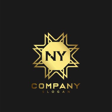 New York Premium harflerinin baş harflerinin logosu. Minimalist sembol vektör tasarımı. Lüks logosu.