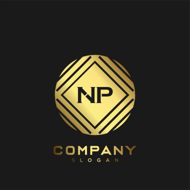 NP monogram harflerinin baş harflerinin logosu. Minimalist sembol vektör tasarımı. Lüks logosu.