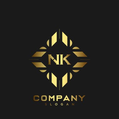 NK Premium harflerinin baş harflerinin logosu. Minimalist sembol vektör tasarımı. Lüks logosu.