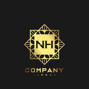 NH Premium harflerinin baş harfleri. Minimalist sembol vektör tasarımı. Lüks logosu.