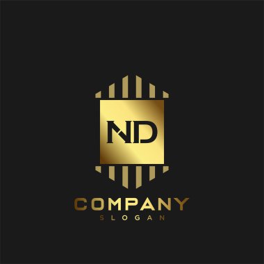 ND Premium harflerin baş harflerinin logosu. Minimalist sembol vektör tasarımı. Lüks logosu.