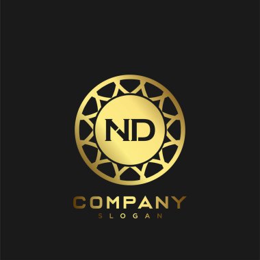 ND Premium harflerin baş harflerinin logosu. Minimalist sembol vektör tasarımı. Lüks logosu.