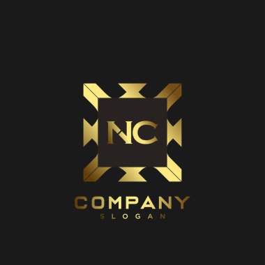 NC Premium harflerinin baş harflerinin logosu. Minimalist sembol vektör tasarımı. Lüks logosu.